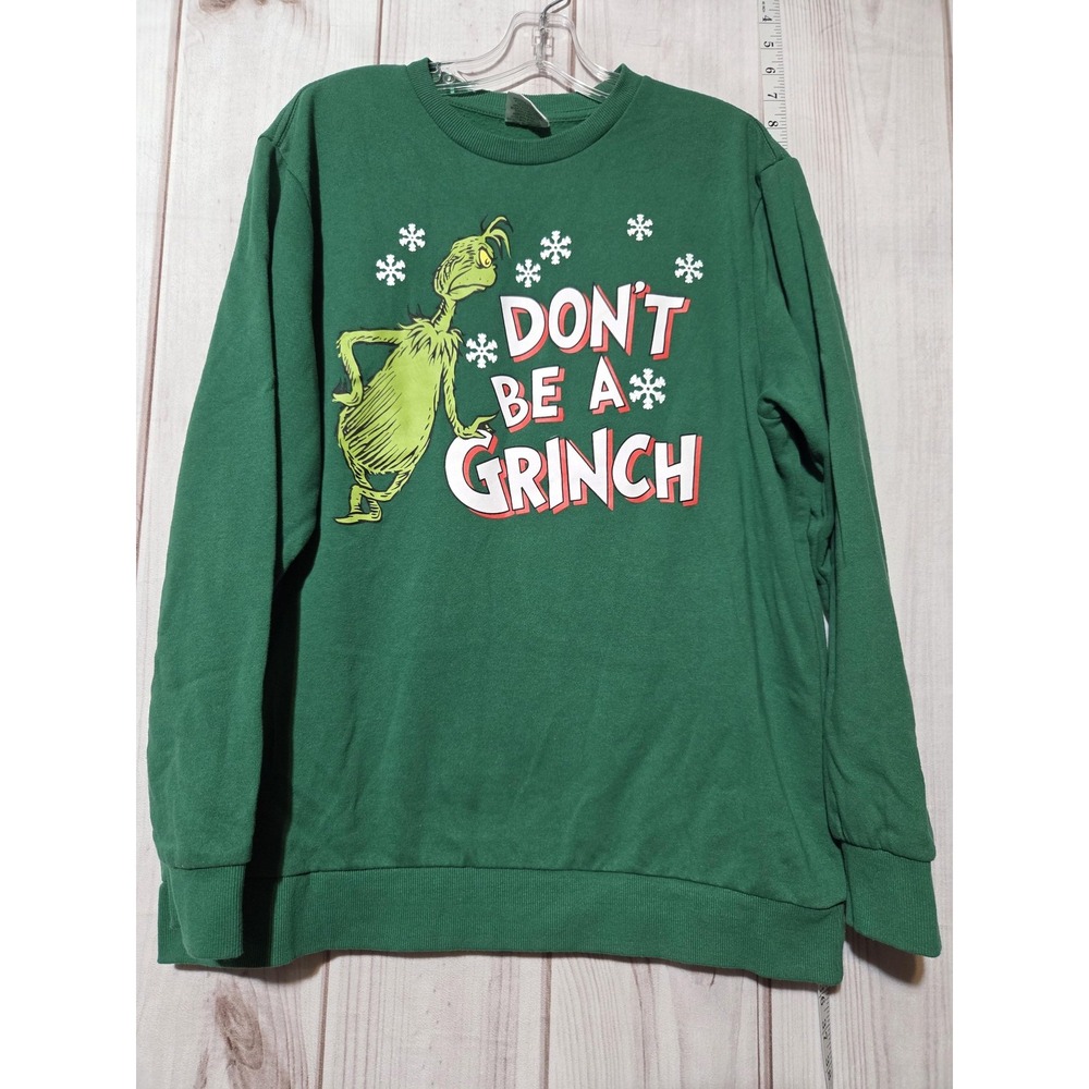 The Grinch Sweatshirt Mens Large Green Dont Be A Grinch Graphic Christmas 2022‎